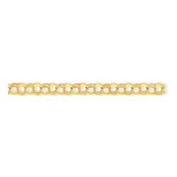 14k Solid Gold Lite 8 mm Triple Link Charm Bracelet