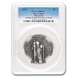 2019 Isle of Man 3 oz Silver ManannÃ¡n MS-70 PCGS