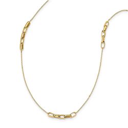 14k Yellow Gold Polished Fancy Link Necklace - 24 in.