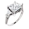 Image 1 : Natural 4.02 CTW 3-Stone Princess Cut & Trillion Cut Diamond Ring 18KT White Gold