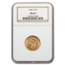 1906-D $5 Liberty Gold Half Eagle MS-65 NGC