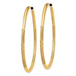 14k 40 mm Satin Diamond-cut Endless Hoop Earrings