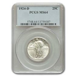 1924-D Standing Liberty Quarter MS-64 PCGS