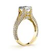 Image 4 : Natural 2.22 CTW Oval Cut Diamond Pave Split Shank Engagement Ring 14KT Yellow Gold