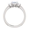 Image 3 : Natural 3.32 CTW Emerald Cut & Trapezoids Diamond Engagement Ring 14KT White Gold