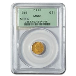 1916 Gold $1.00 William McKinley MS-65 PCGS