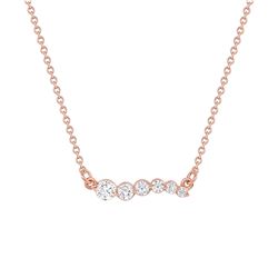 Natural 0.32 CTW Up-Up Away Diamond Necklace 18KT Rose Gold