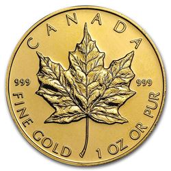 Canada 1 oz Gold Maple Leaf .999 Fine (Random Year)