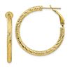 Image 1 : 10k Yellow Gold Round Omega Back Hoop Earrings - 25 mm