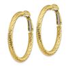 Image 2 : 10k Yellow Gold Round Omega Back Hoop Earrings - 25 mm