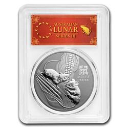 2020 Australia 1 oz Silver Lunar Mouse MS-70 PCGS (FS, Red Label)