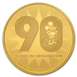 2018 Niue 1 oz Gold $250 Disney Mickey's 90th Anniversary BU