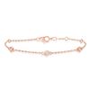 Image 1 : Natural 0.52 CTW Diamond Bezel Bracelet 18KT Rose Gold