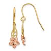 Image 1 : 14k Two-tone Fancy Plumeria Dangle Earrings - 43 mm