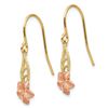 Image 2 : 14k Two-tone Fancy Plumeria Dangle Earrings - 43 mm