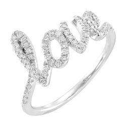 Natural 0.27 CTW Love Script Diamond Ring 14KT White Gold