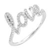 Image 1 : Natural 0.27 CTW Love Script Diamond Ring 14KT White Gold