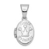 Image 1 : 14k White Gold Little Princess 16 mm Oval Locket Pendant