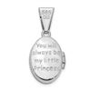 Image 2 : 14k White Gold Little Princess 16 mm Oval Locket Pendant