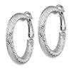 Image 2 : 14k White Gold Diamond-cut Omega Back Hoop Earrings - 4x20 mm