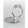 Image 1 : Natural 1.02 CTW 3-Stone Princess Cut & Half Moons Diamond Ring 14KT White Gold