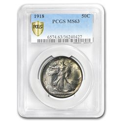 1918 Walking Liberty Half Dollar MS-63 PCGS