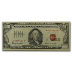 1966 $100 U.S. Note Red Seal AU
