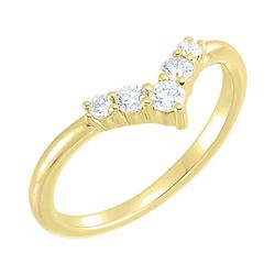 Natural 0.27 CTW Valentine Diamond Ring 18KT Yellow Gold