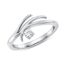 Natural 0.22 CTW Rose Tier Diamond Ring 18KT White Gold