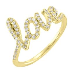 Natural 0.27 CTW Love Script Diamond Ring 14KT Yellow Gold