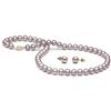 Image 1 : Lavender Freshwater Pearl 2-Piece Necklace and Earring Set, 7.5-8.0mm
