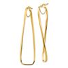 Image 2 : 14k Yellow Gold Polished Wavy Rectangle Hoop Earrings