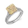 Image 1 : Natural 1.8 CTW Canary Radiant Cut Diamond Engagement Ring 14KT Two-tone