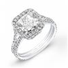 Natural 2.92 CTW Radiant Cut Halo Split Shank Diamond Engagement Ring 14KT White Gold