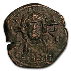 Byzantine Anonymous Follis Christ Bust (976-1081 AD) VF-XF