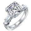 Natural 2.82 CTW Asscher Baguette Diamond Engagement Ring 14KT White Gold