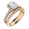 Natural 2.12 CTW Halo Emerald Cut Diamond Engagement Set 14KT Rose Gold