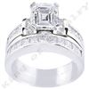 Natural 2.83 CTW Asscher Cut Diamond Bridal Ring 18KT White Gold