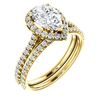 Natural 2.72 CTW Halo Teardrop Pear Cut Diamond Engagement Set 18KT Yellow Gold