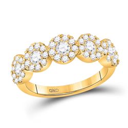 14kt Yellow Gold Womens Round Diamond Circle 5-stone Ring 1 Cttw