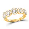 14kt Yellow Gold Womens Round Diamond Circle 5-stone Ring 1 Cttw