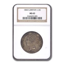 1844 Great Britain Halfcrown MS 63-NGC