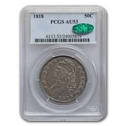 1818 Capped Bust Half Dollar AU-53 PCGS CAC