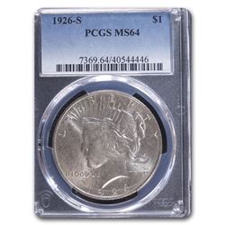 1926-S Peace Dollar MS-64 PCGS