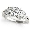 Image 1 : Natural 1.7 ctw Diamond 3 Stone Ring 14k White Gold