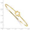Image 2 : 14k Yellow Gold Brushed & Polished Flowers Slip On Bangle