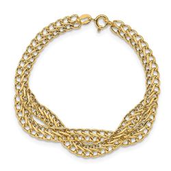 14k Yellow Gold Link Bracelet - 7 in.