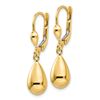 Image 2 : 14k Gold Polished Fancy Dangle Leverback Earrings