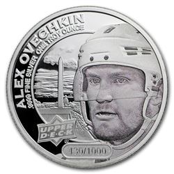 2017 Grandeur 1 oz Silver Hockey: Ovechkin (High Relief)