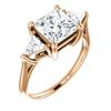 Image 1 : Natural 2.82 CTW 3-Stone Princess Cut & Trillions Diamond Ring 18KT Rose Gold